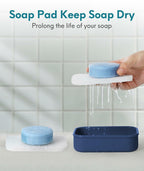 Quatish Solid Shampoo Bar Holder, Large Leakproof Travel Soap Case, Silicone