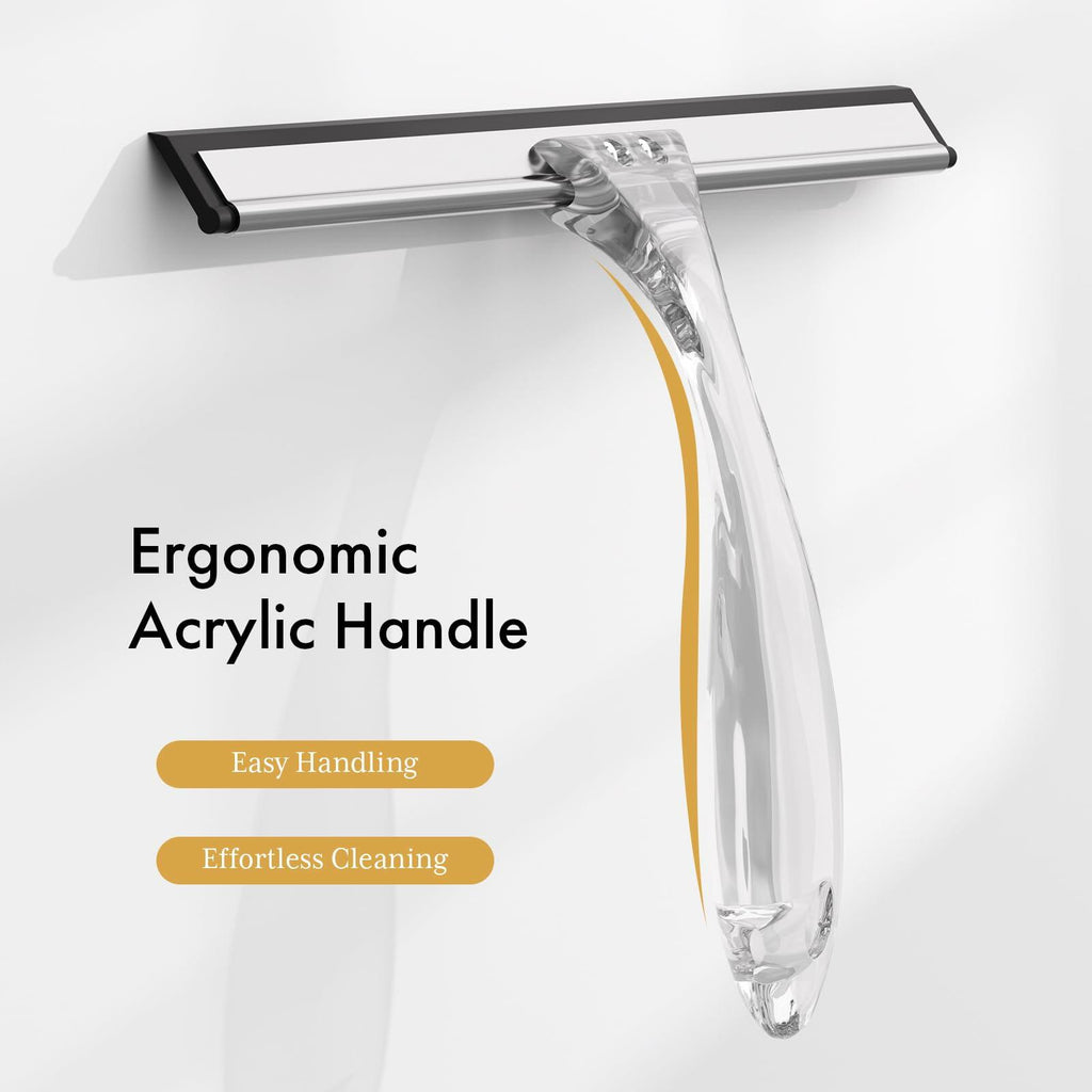 AmazerBath Shower Squeegee for Glass Doors, All-Purpose Squeegee with Suction
