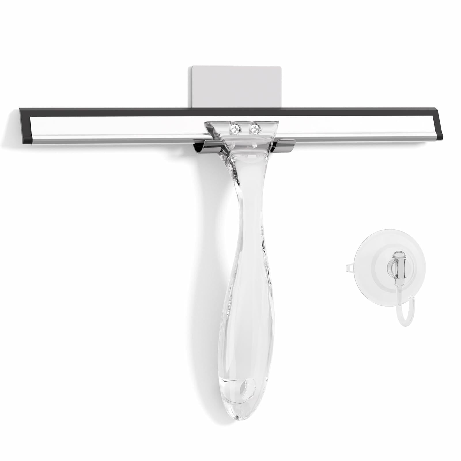 AmazerBath Shower Squeegee for Glass Doors, All-Purpose Squeegee with Suction