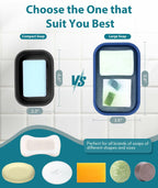Quatish Solid Shampoo Bar Holder, Large Leakproof Travel Soap Case, Silicone