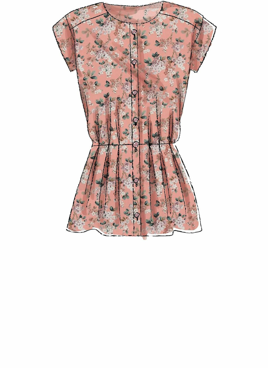 McCall Pattern Women's Loose Fitting Blouse and Dress, Sizes 14-22 Sewing