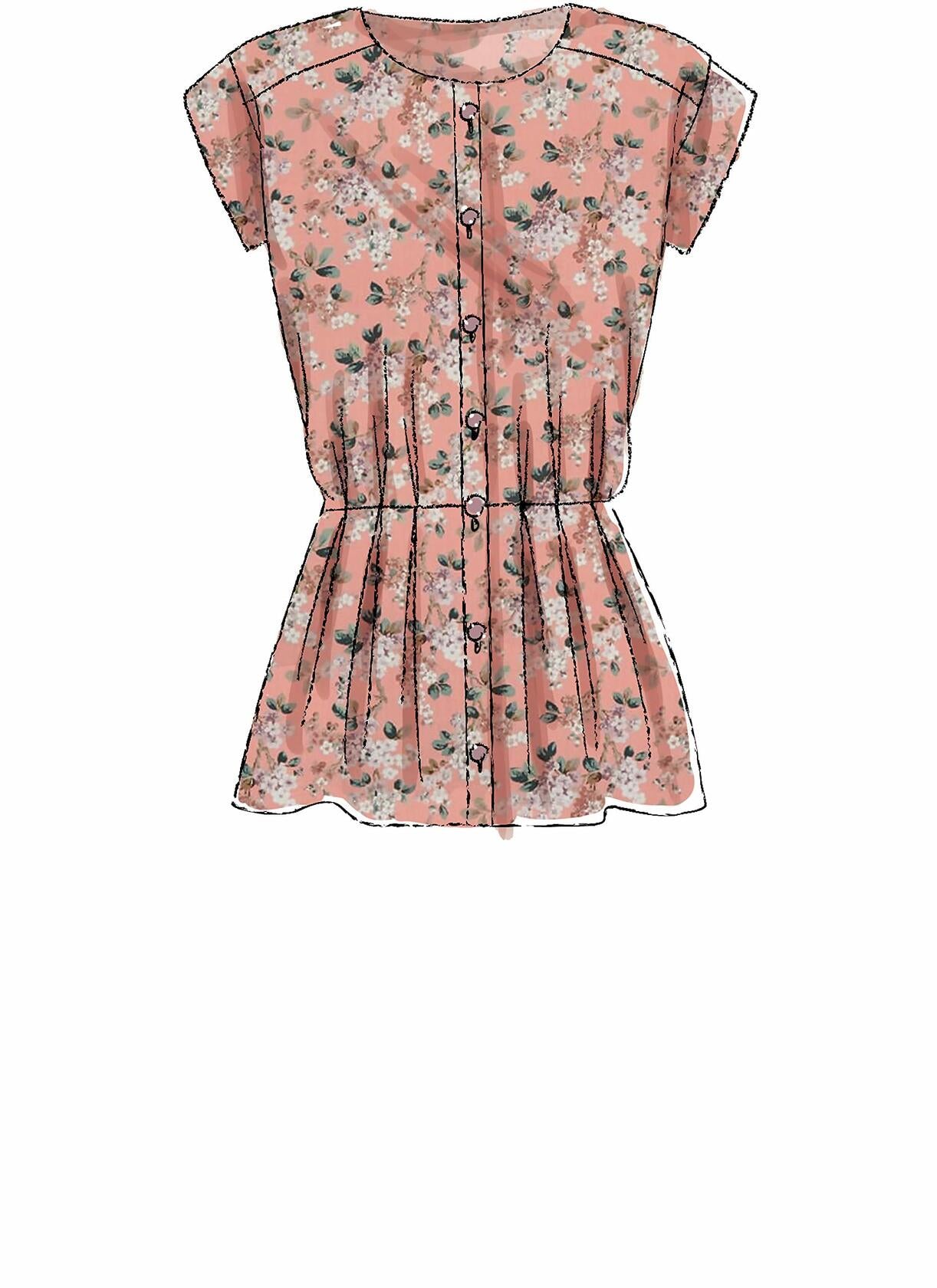 McCall Pattern Women's Loose Fitting Blouse and Dress, Sizes 14-22 Sewing