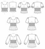 McCall Pattern Women's Sleeveless, Short, 3/4 Sleeve Blouse, Sizes 6-14 Sewing