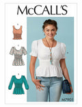 McCall Pattern Women's Sleeveless, Short, 3/4 Sleeve Blouse, Sizes 6-14 Sewing