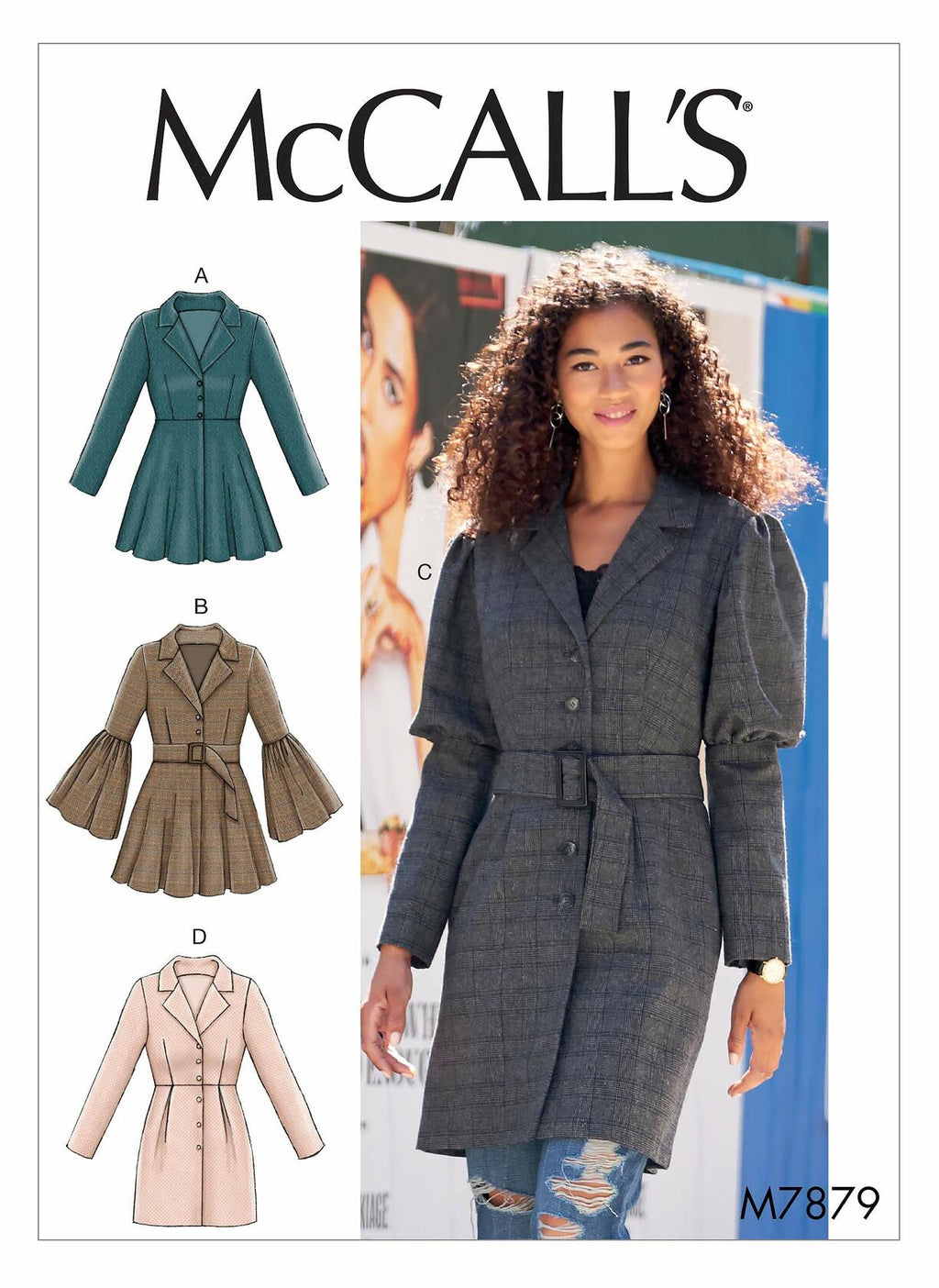 McCall's M7879E5 Women's Collared Fall Format Coat Sewing Patterns, Sizes 14-22