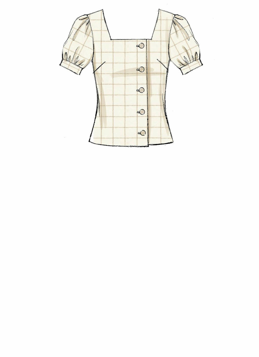 McCall Pattern Company McCall's Women's Square Neckline Button-Up Blouse Sewing