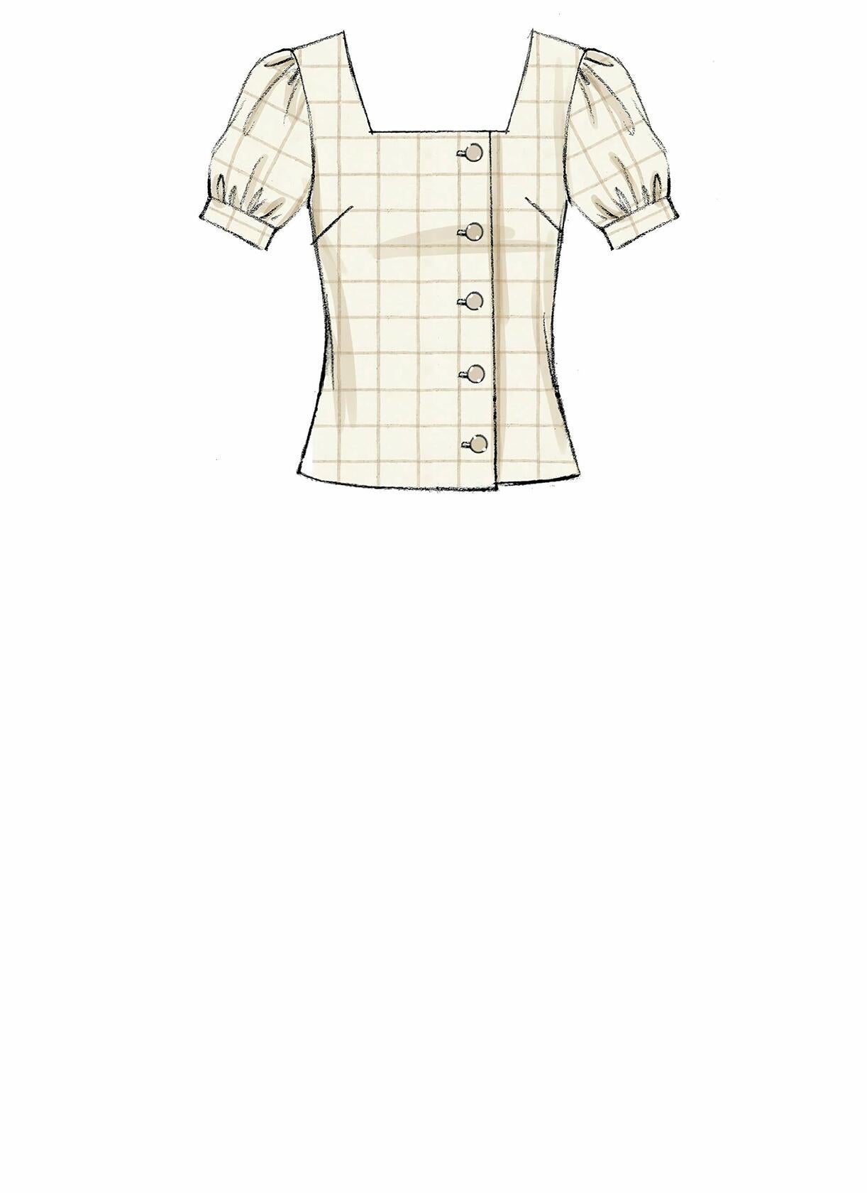 McCall Pattern Company McCall's Women's Square Neckline Button-Up Blouse Sewing