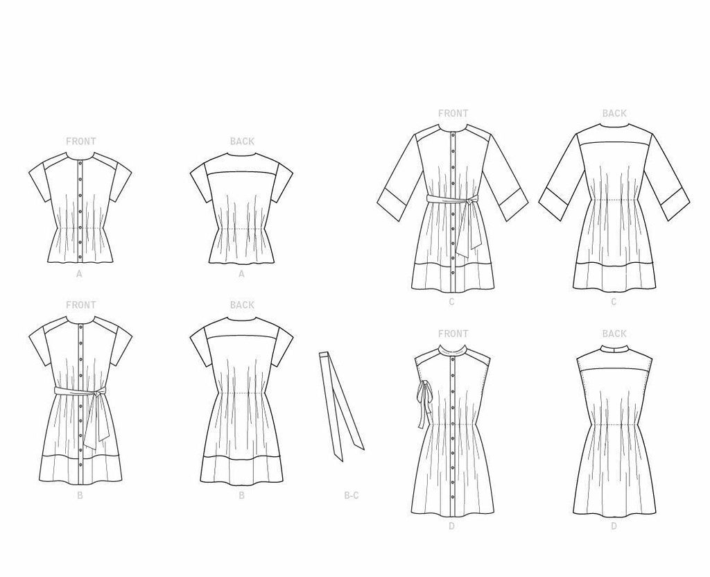 McCall Pattern Women's Loose Fitting Blouse and Dress, Sizes 14-22 Sewing