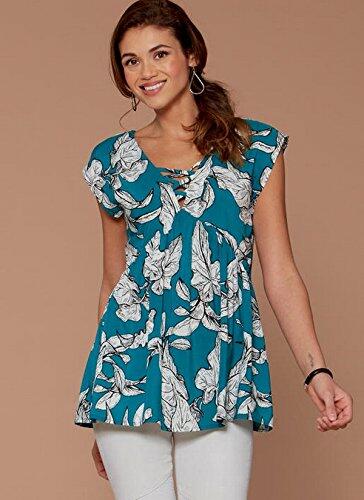 McCall Patterns Misses V-Neck/Gathered Tops with Sleeve and Tie Variations