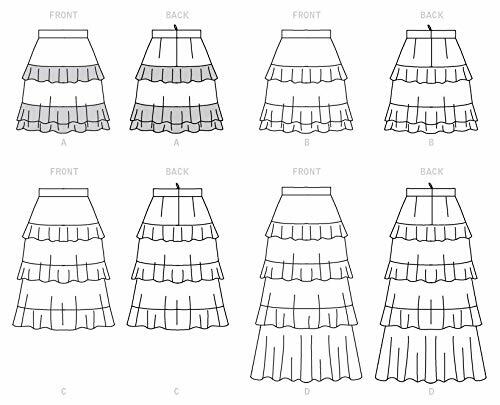 McCall Pattern Women's Flounce Skirt, Sizes 14-22 Sewing Pattern