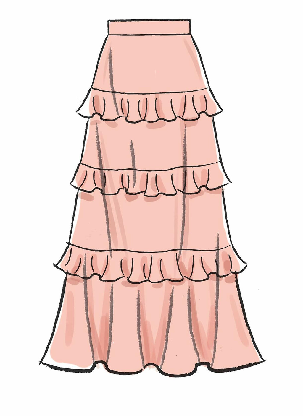 McCall Pattern Women's Flounce Skirt, Sizes 14-22 Sewing Pattern
