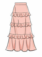 McCall Pattern Women's Flounce Skirt, Sizes 14-22 Sewing Pattern