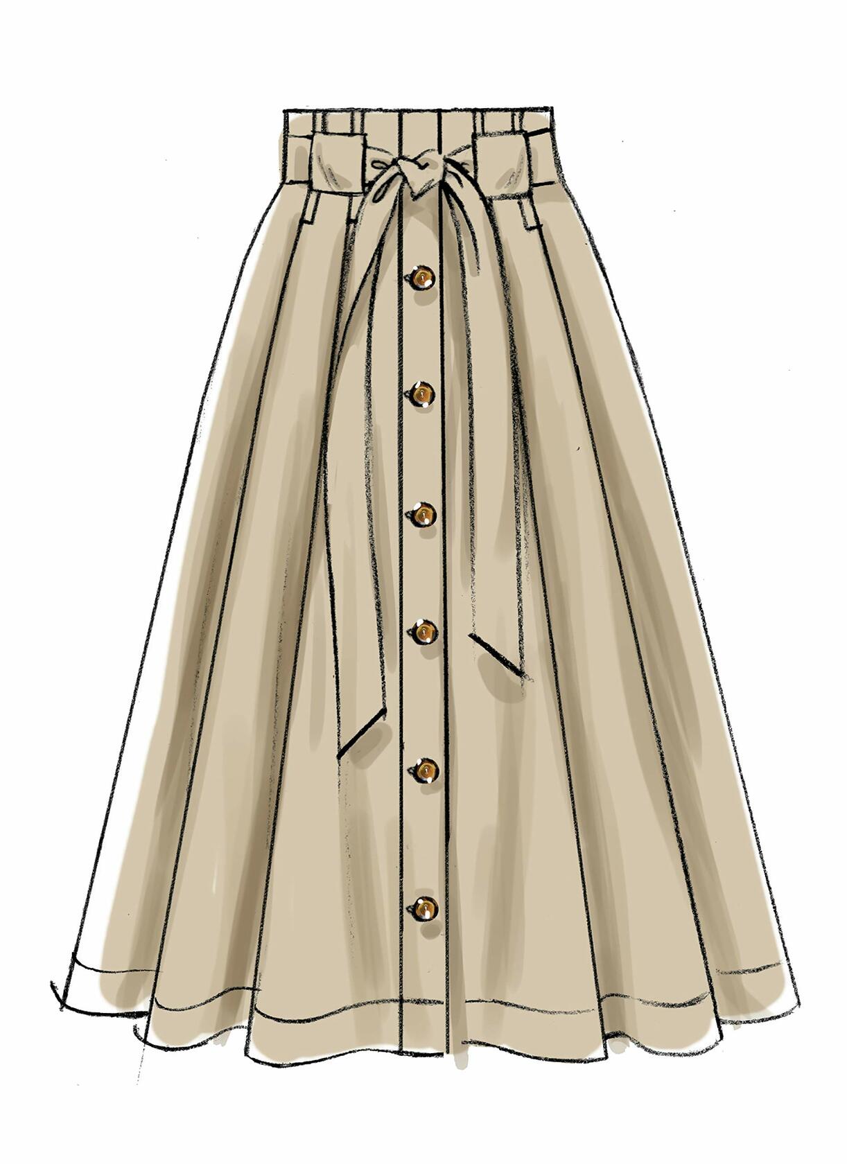 McCall Pattern Company McCall's Women's Knee Length Pleated Skirt, Sizes 14-22