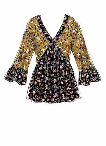 McCall Patterns Misses V-Neck/Gathered Tops with Sleeve and Tie Variations