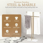 WISATO - Free Standing Towel Rack for Bathroom - Satin Gold Finish - Stand Alone