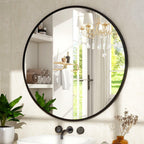XRAMFY 24 Inch Round Mirror - Circle Mirrors for Bathroom, Entryway and Living