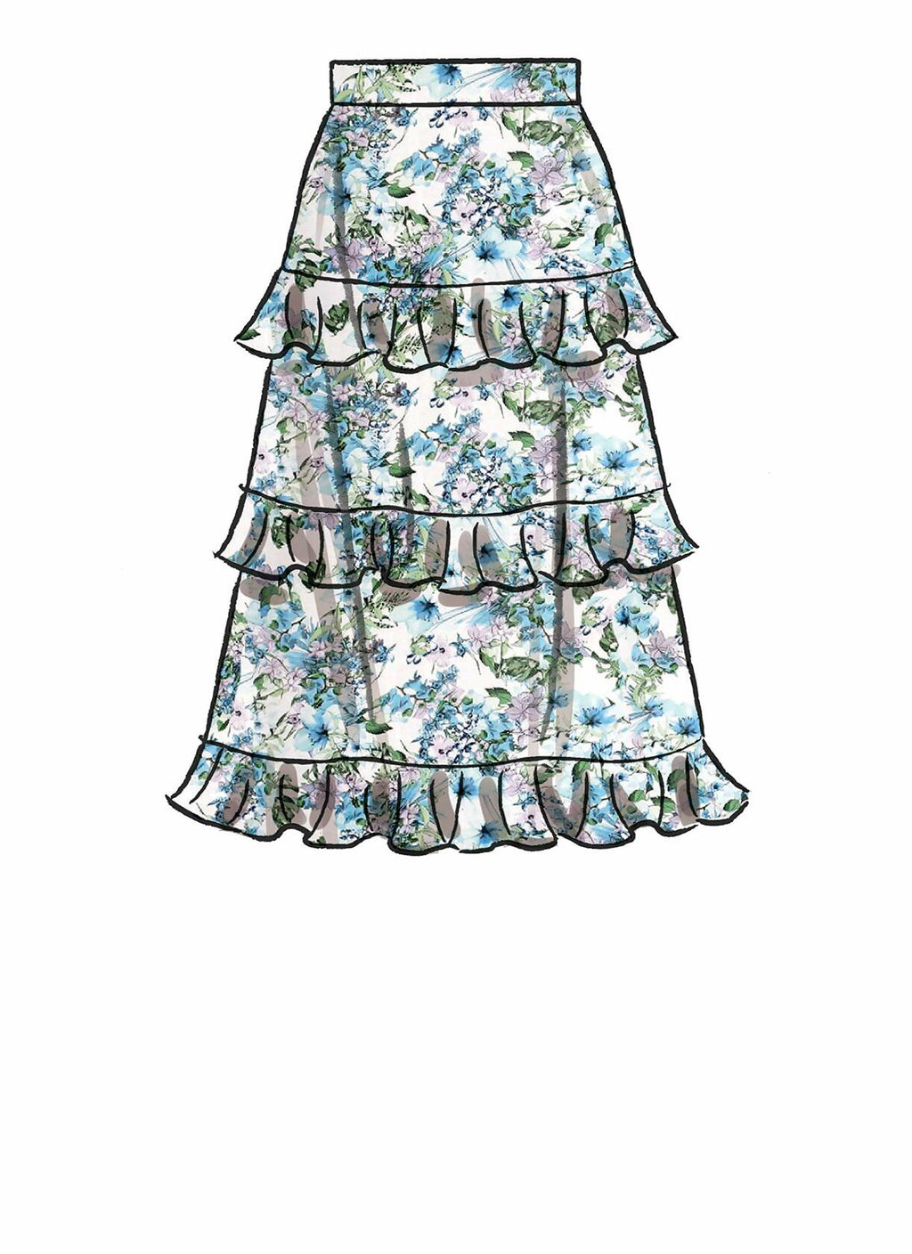 McCall Pattern Women's Flounce Skirt, Sizes 14-22 Sewing Pattern