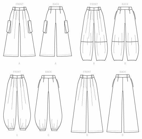 McCall Pattern Women's Loose Fit Capri Pants, Sizes 6-14 Sewing Pattern