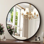 XRAMFY 24 Inch Round Mirror - Circle Mirrors for Bathroom, Entryway and Living