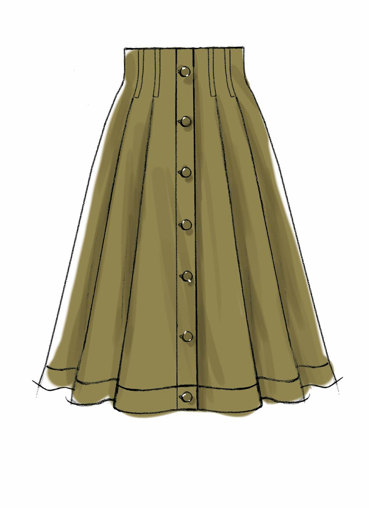 McCall Pattern Company McCall's Women's Knee Length Pleated Skirt, Sizes 14-22