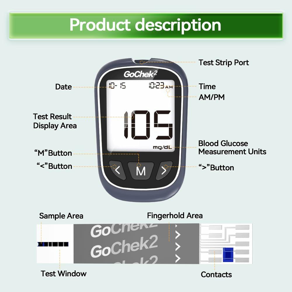 MicroTech Glucometer Kit 10 Strips & Lancets, No Coding, 500 Storage, Wider HCT