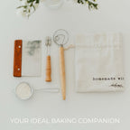 KIBAGA Beautiful Linen Bread Bag Set and Proofing Cover For Homemade Sourdough