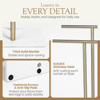 WISATO - Free Standing Towel Rack for Bathroom - Satin Gold Finish - Stand Alone