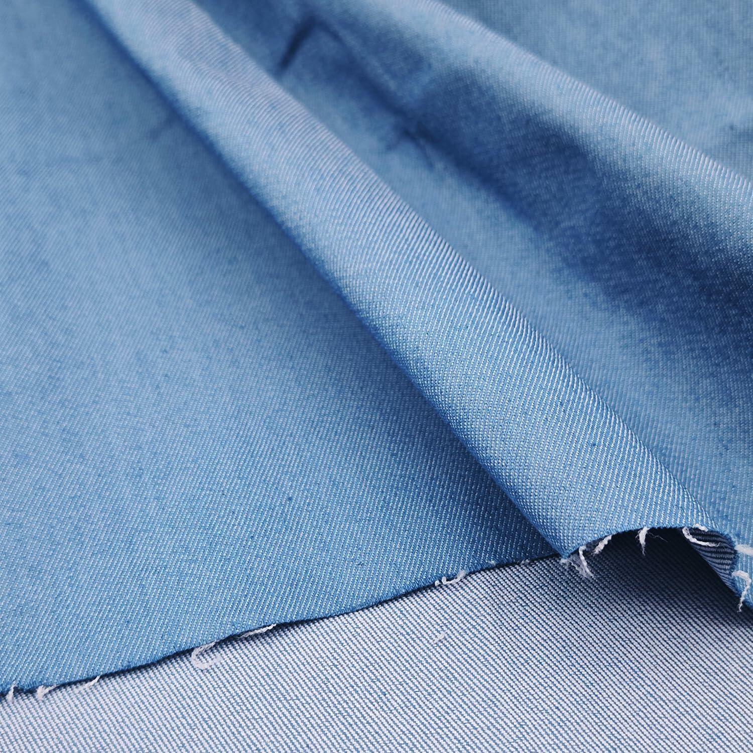 1 Yard 8 oz Sky Blue Denim Fabric for Sewing, Crafting Stylish Denim Fabric by