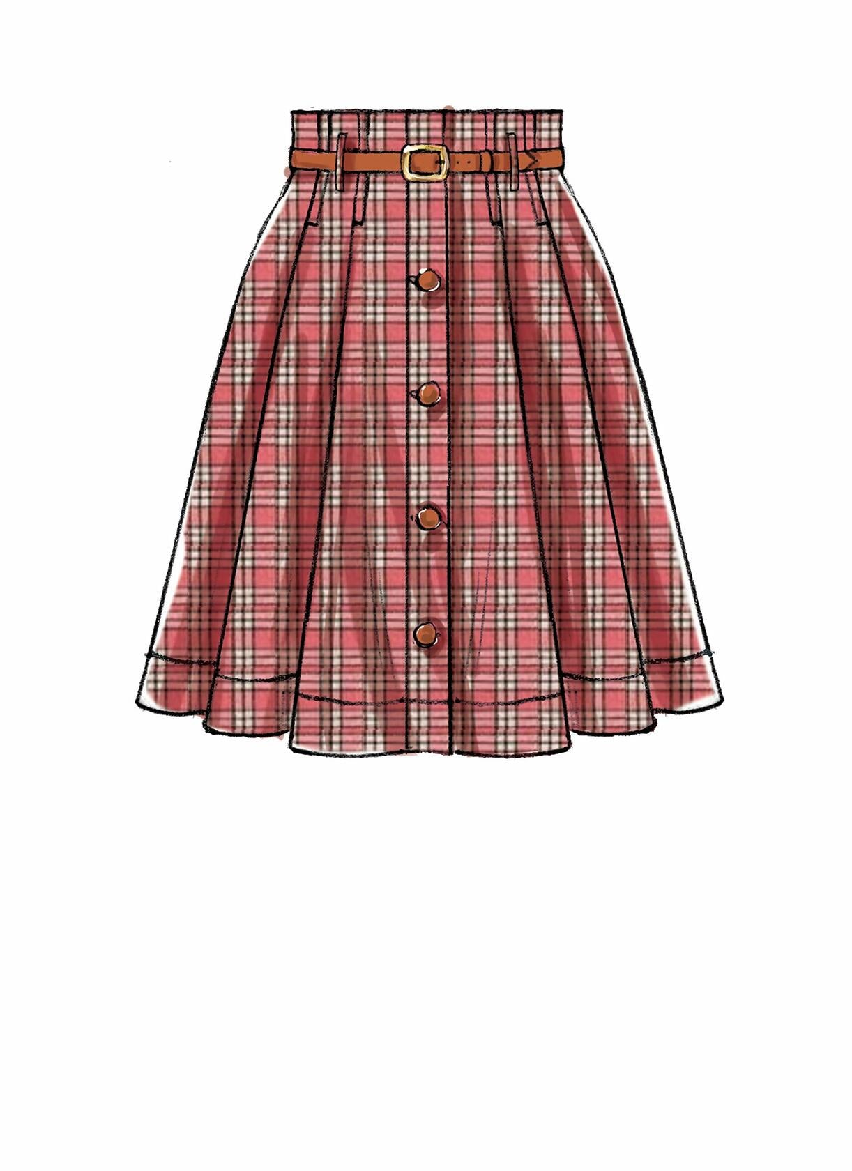 McCall Pattern Company McCall's Women's Knee Length Pleated Skirt, Sizes 14-22