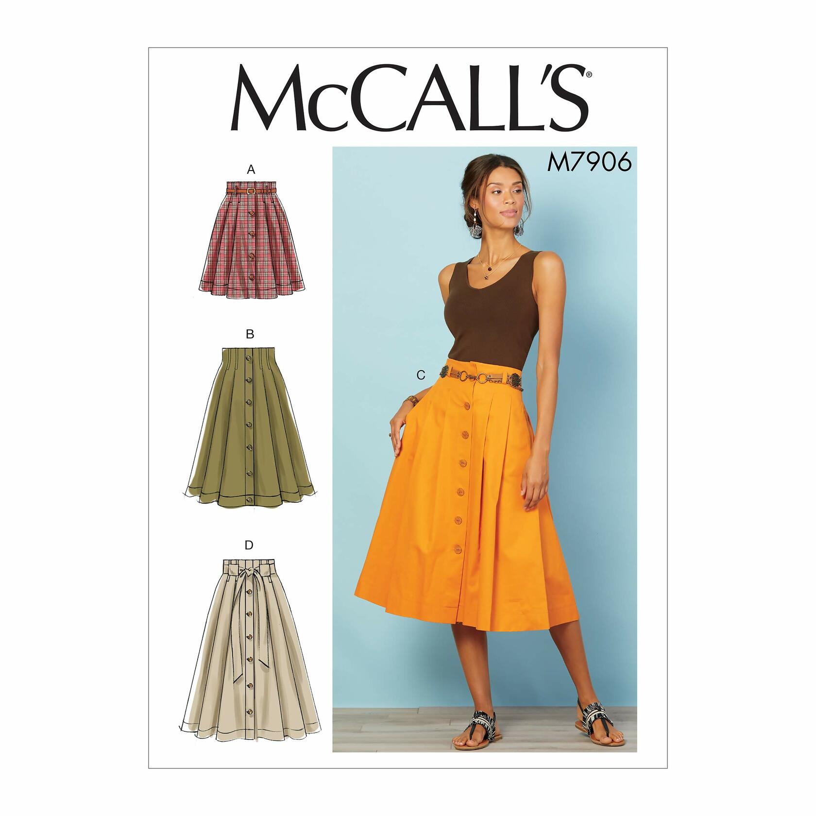 McCall Pattern Company McCall's Women's Knee Length Pleated Skirt, Sizes 14-22