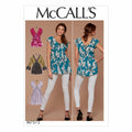 McCall Patterns Misses V-Neck/Gathered Tops with Sleeve and Tie Variations