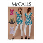McCall Patterns Misses V-Neck/Gathered Tops with Sleeve and Tie Variations