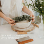 KIBAGA Beautiful Linen Bread Bag Set and Proofing Cover For Homemade Sourdough