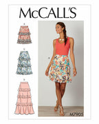 McCall Pattern Women's Flounce Skirt, Sizes 14-22 Sewing Pattern