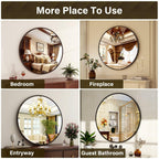 XRAMFY 24 Inch Round Mirror - Circle Mirrors for Bathroom, Entryway and Living