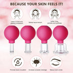 CFHBF 4 Size Facial Cupping Therapy Set Glass, Eye Face Vacuum Massage Anti