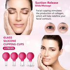 CFHBF 4 Size Facial Cupping Therapy Set Glass, Eye Face Vacuum Massage Anti