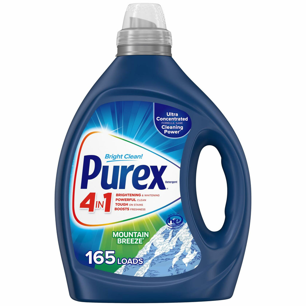 Purex 4-in-1 Laundry Detergent Liquid, Mountain Breeze, 82.5 oz, 165 Loads,