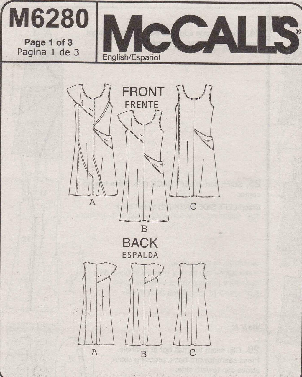 McCall's Patterns M6280 Misses' Dresses, Size FF (16-18-20-22)