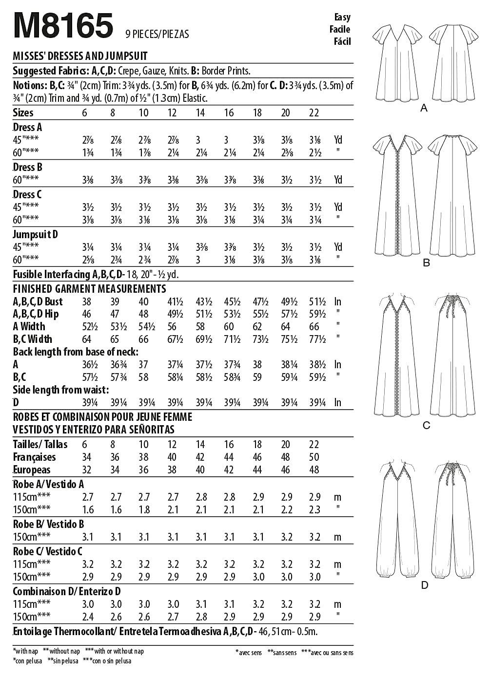 McCall's M8165E5 Misses Dress, E5 (14-16-18-20-22)