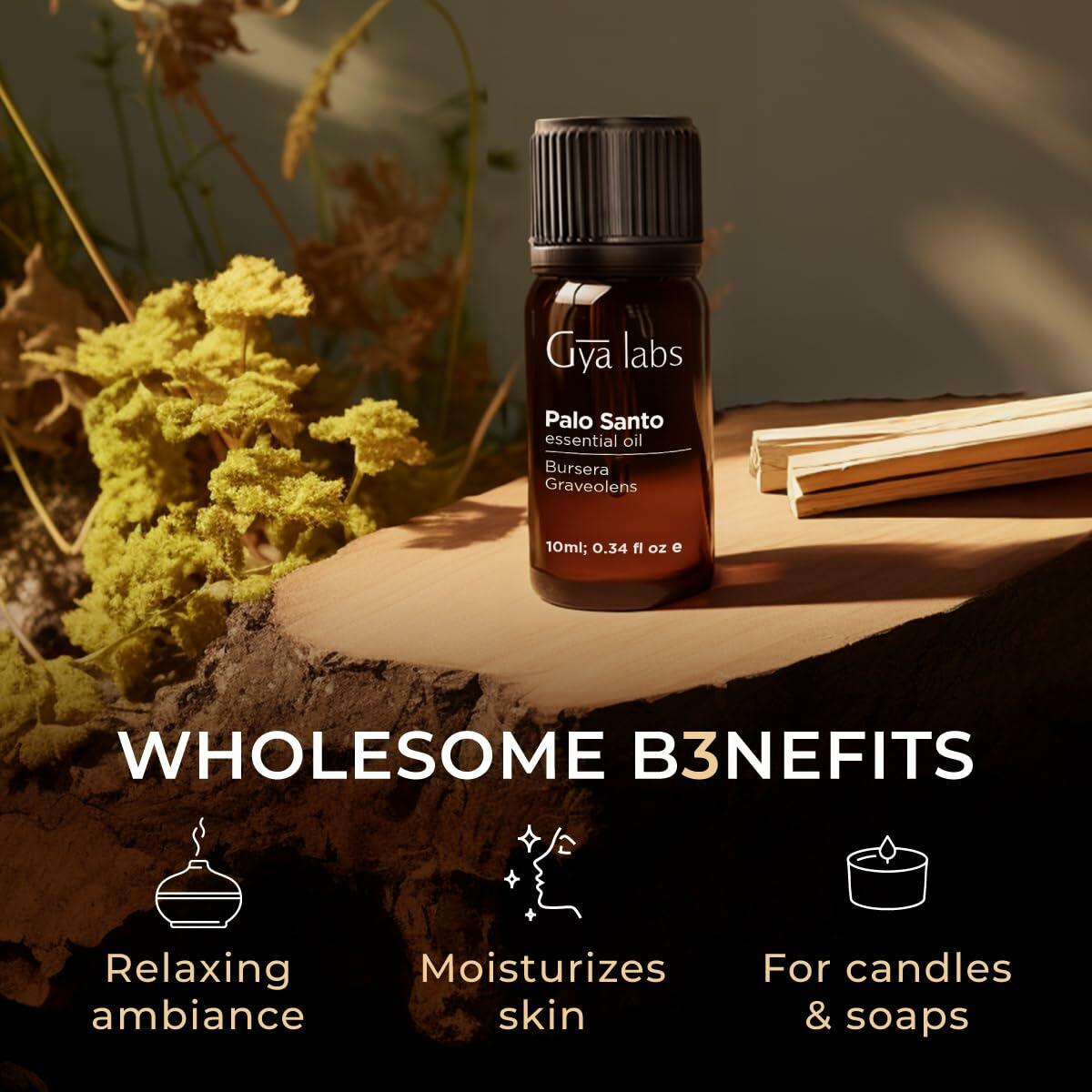 Gya Labs Palo Santo Essential Oil - 0.34 Fl Oz - for Hair, Skin, Diffuser,