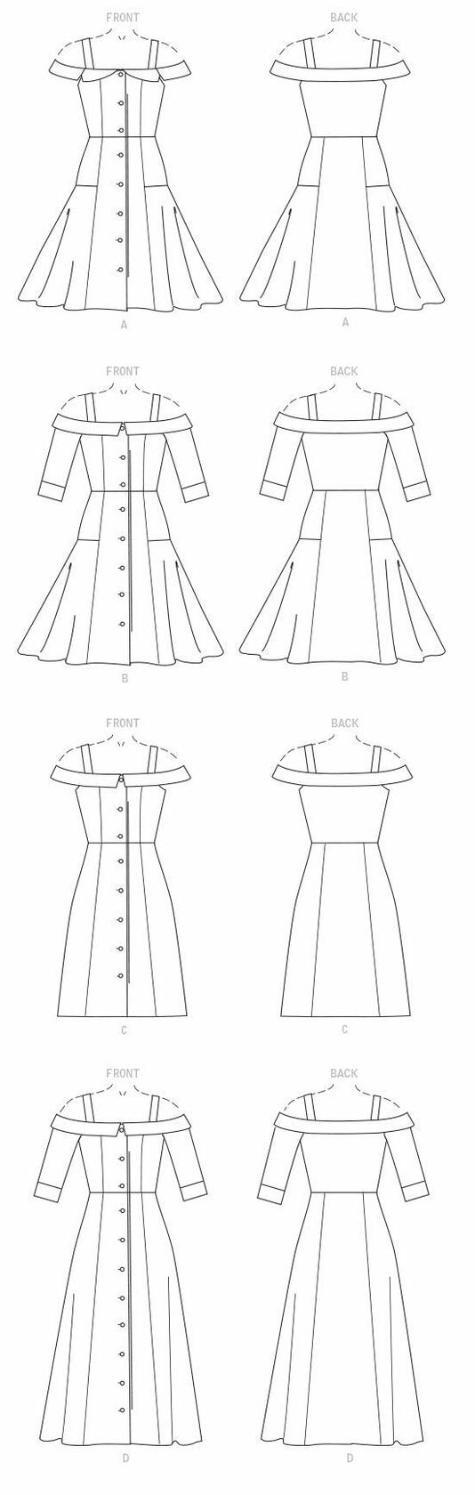 McCall's Patterns McCall's Women's Off-The-Shoulder Strap Dress Sewing Patterns,