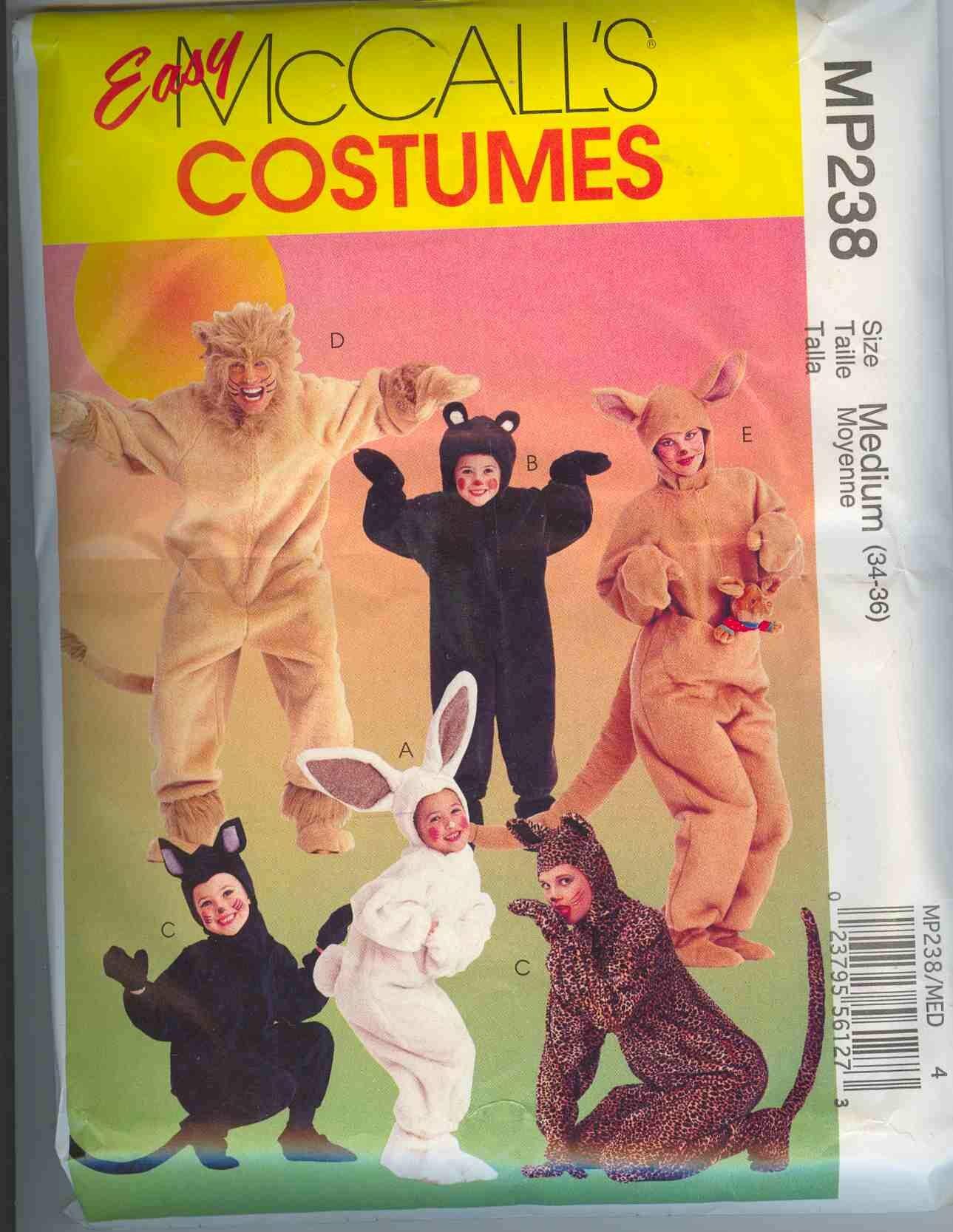 McCall's Costume Pattern MP238-Medium- 5 animals
