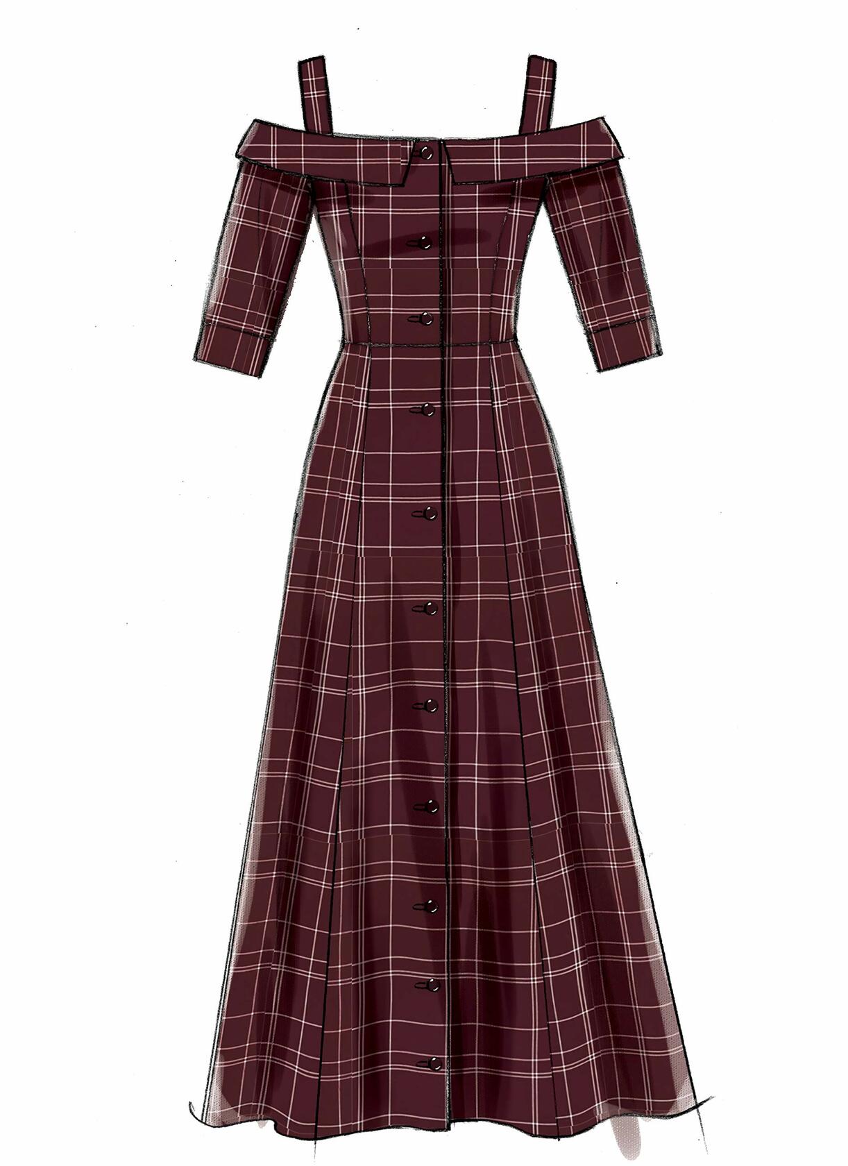 McCall's Patterns McCall's Women's Off-The-Shoulder Strap Dress Sewing Patterns,