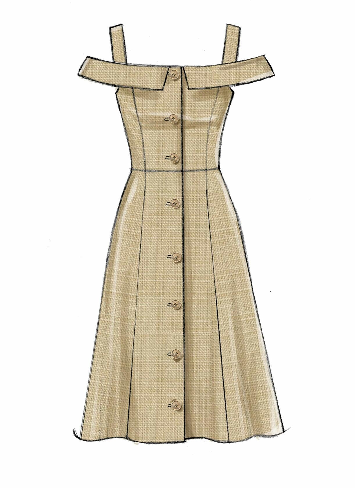 McCall's Patterns McCall's Women's Off-The-Shoulder Strap Dress Sewing Patterns,
