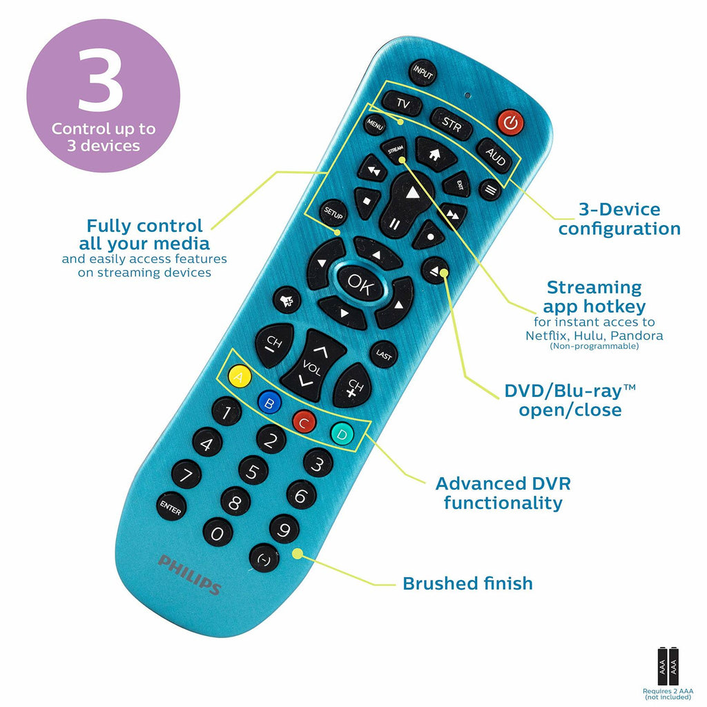 Philips Universal Remote Control Replacement for Samsung, Vizio, LG, Sony,