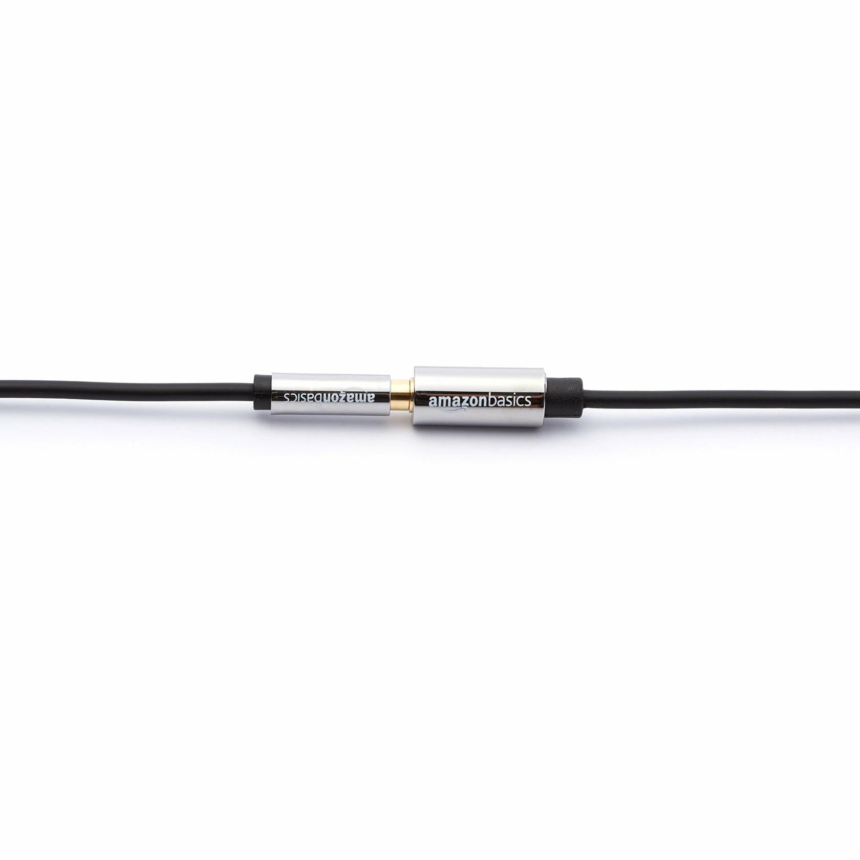 Amazon Basics 3.5mm Aux Jack Audio Extension Cable 25 Foot Black Male to Female,