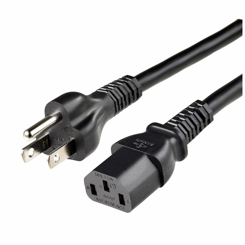 Amazon Basics PC Power Cord, 6 feet, AC Power Cord for Monitor, Computer, TV, 3