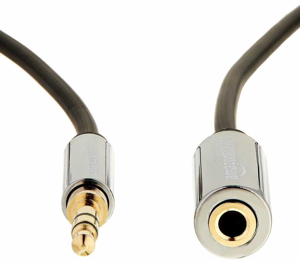 Amazon Basics 3.5mm Aux Jack Audio Extension Cable 25 Foot Black Male to Female,