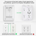 Multi Plug Outlet Surge Protector YISHU 3 Sided Power Strip with 6 AC Outlet